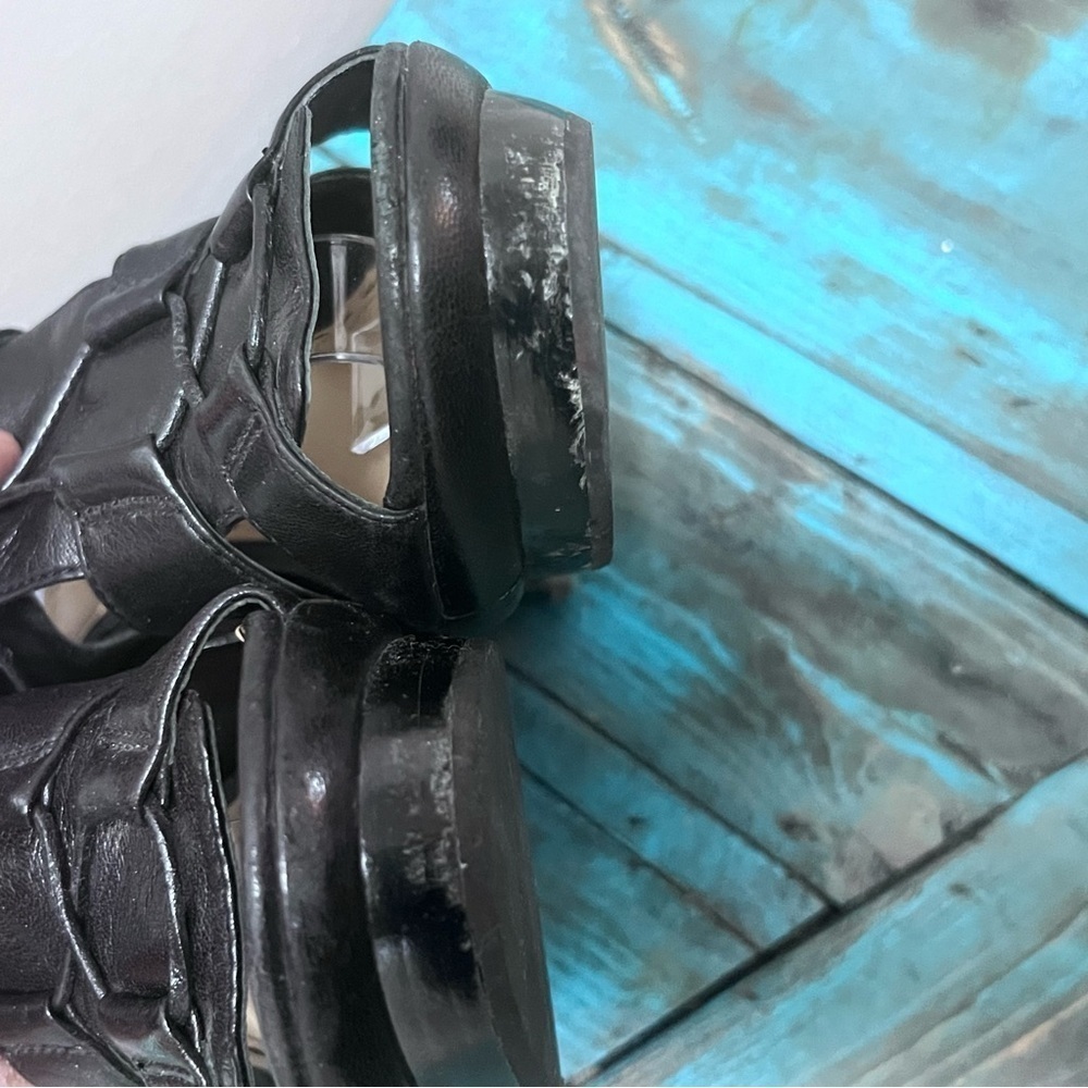 Coach Teagan Soft Leather Platform Women Shoes Black Heel Sandal Size 7.5B - Picture 11 of 13